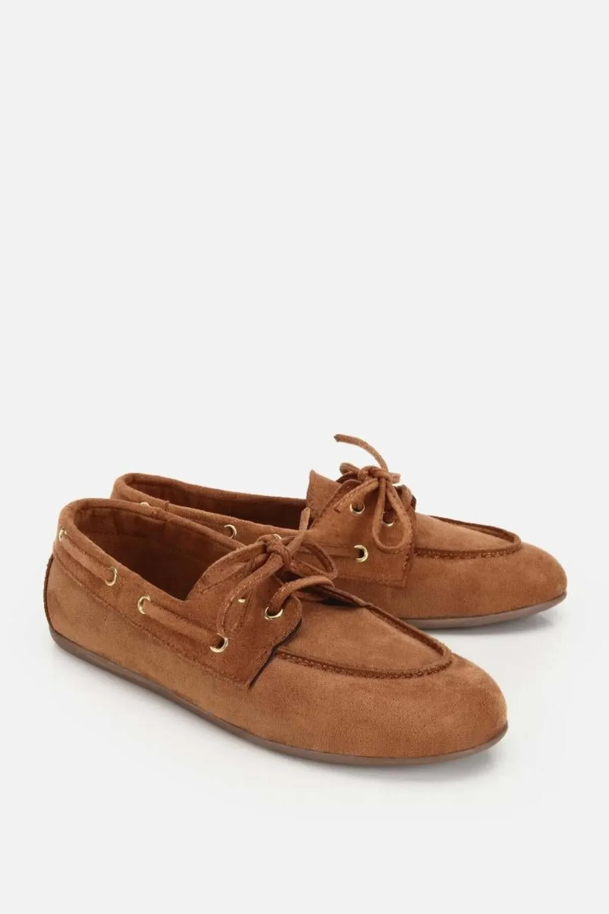 Zenanlar üçin goňur reňkli замшевые bagjyk jikme-jiklikli loafer - 36318473 — surat 2/6