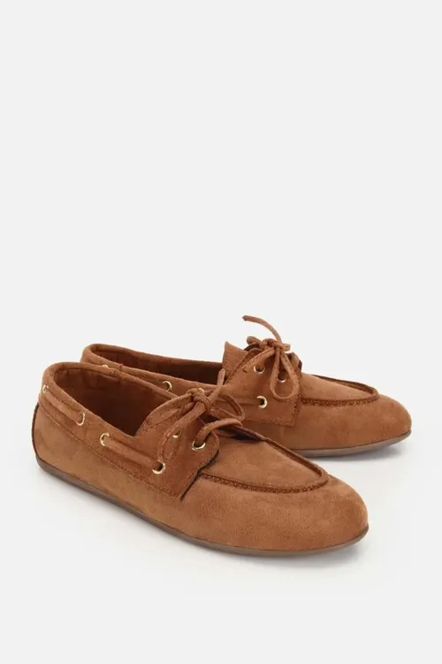 Zenanlar üçin goňur reňkli замшевые bagjyk jikme-jiklikli loafer - 36318473 — surat 2/6
