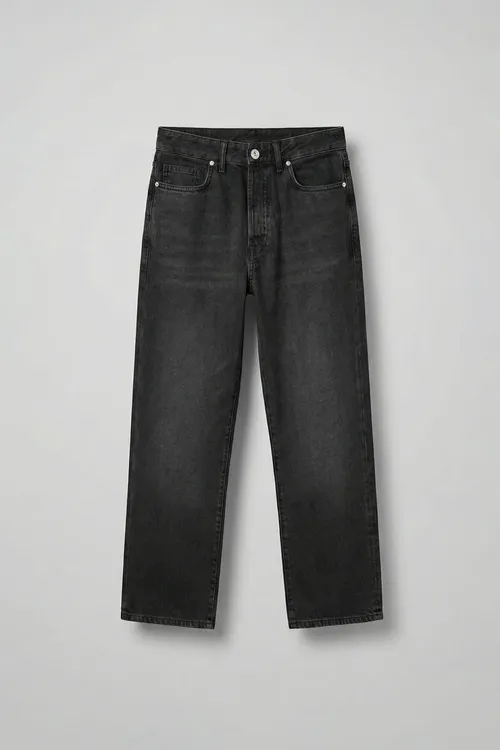 Erkek %100 pagta baggy fıt basic jins gara - 36231230