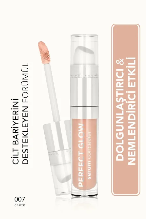 Çyglandyryjy güýçli ýapyjy häsiýetli gubkaly applikatorly konsiler Perfect Glow Serum - 007 C1 Rose - 36518202