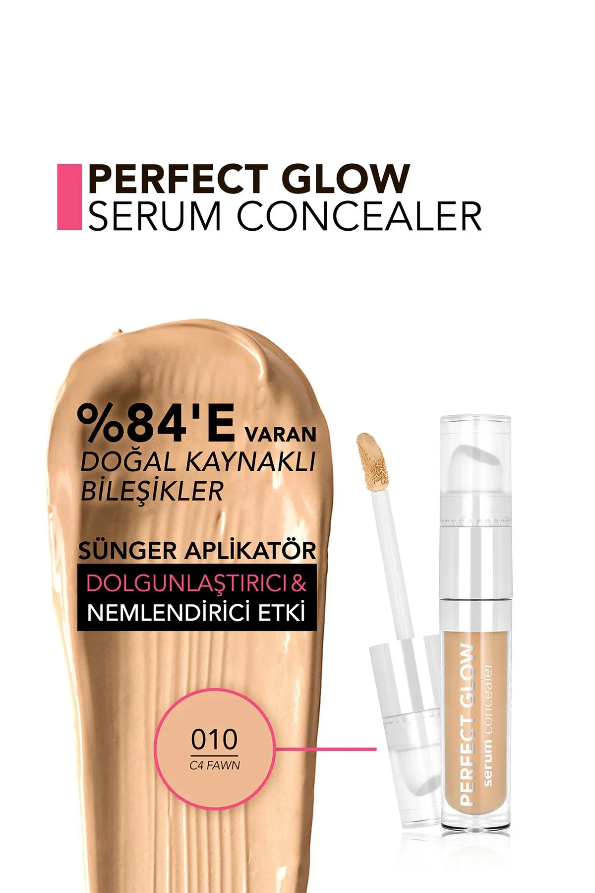 Çyglandyryjy güýçli ýapyjy häsiýetli gubkaly applikatorly konsiler Perfect Glow Serum - 010 C4 Fawn - 36518196 — surat 4/4