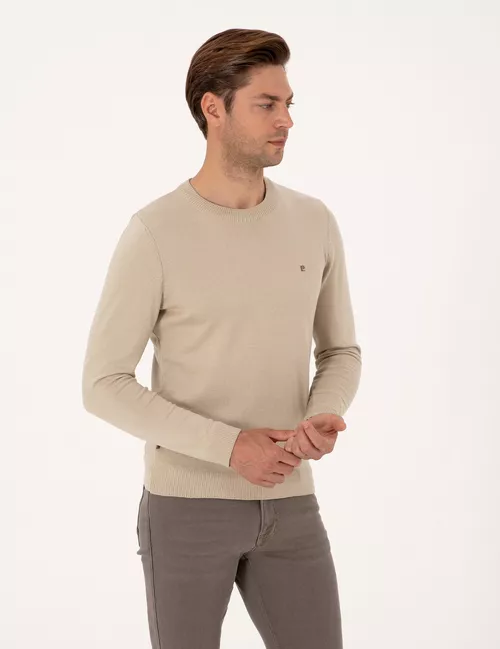 Slim Fit dokalan switer, çäge reňkli melanž - 28854684 — surat 3/7