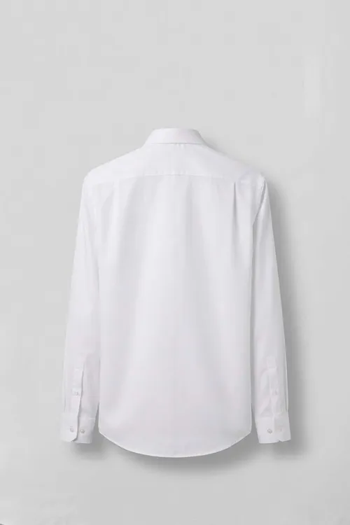 Erkek Slim Fit Pagta Klassik Ýaka Ýeňli Köýnek Ak - 37059902 — surat 2/3