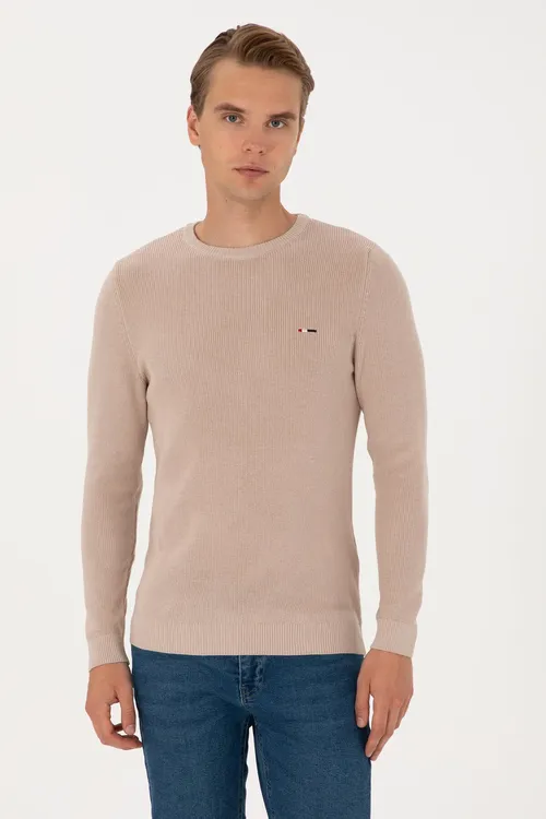 Erkek Slim Fit Tegelek Ýaka Daş Basic Jempir 50313667- Vr049 - 37039749