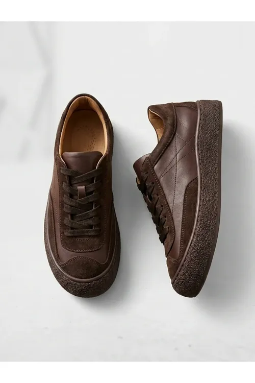Hakiki Deri Goňur Gyz-gelin Deri Sneaker Dp87- 0180 - 37034809