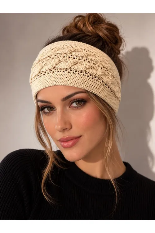 Gyz-gelin Pagta Trikotaž Bandana | Saç Örülen Kulak Koruyucu Saç Rezini 71320 Bejevy - 37125801