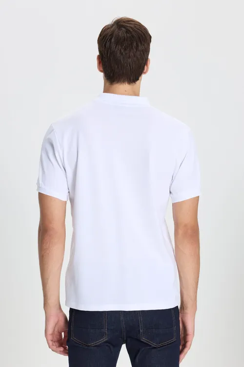 Erkek Ak- Ak Pagta Slim Fit Dar Biçim Polo Ýaka Tişört - 37061739 — surat 6/6