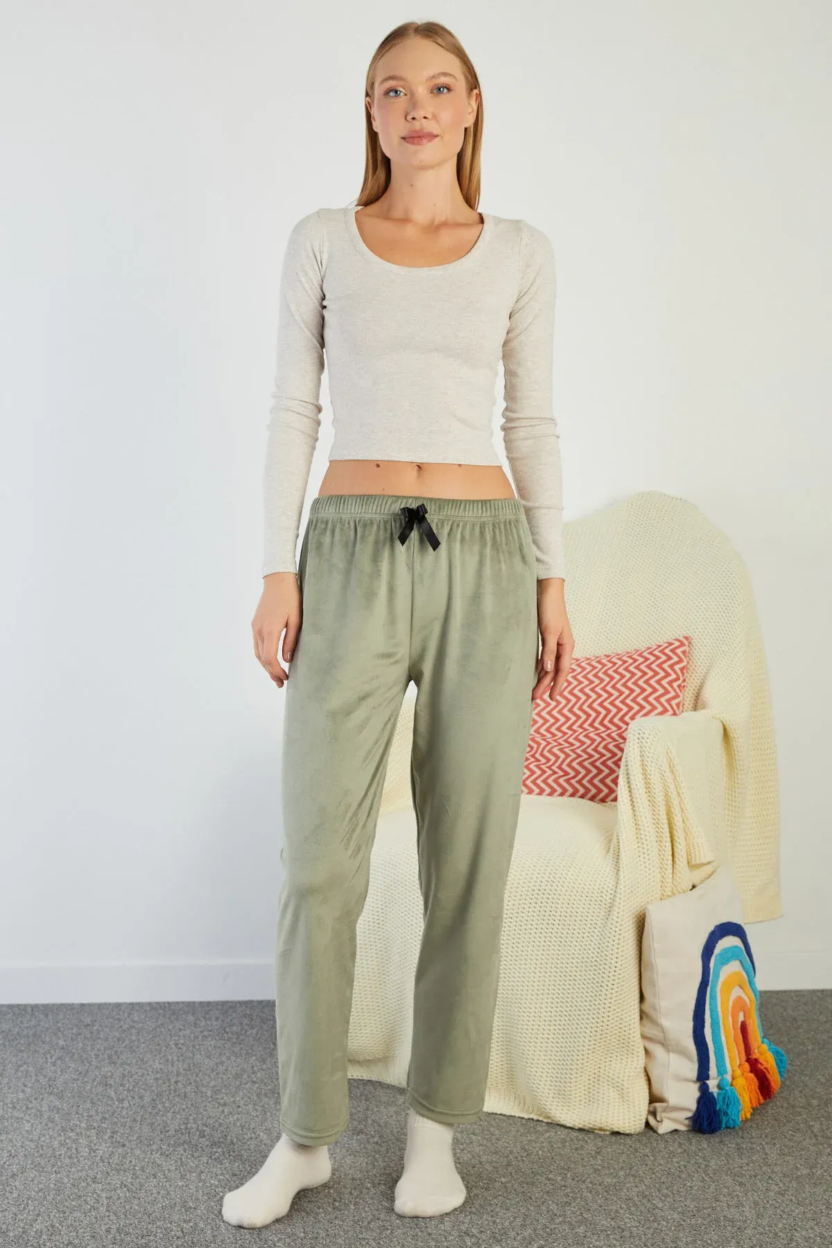 Bantikli Bili Rezinli Pommah Pijama Aşagy - 37022069 — surat 3/8