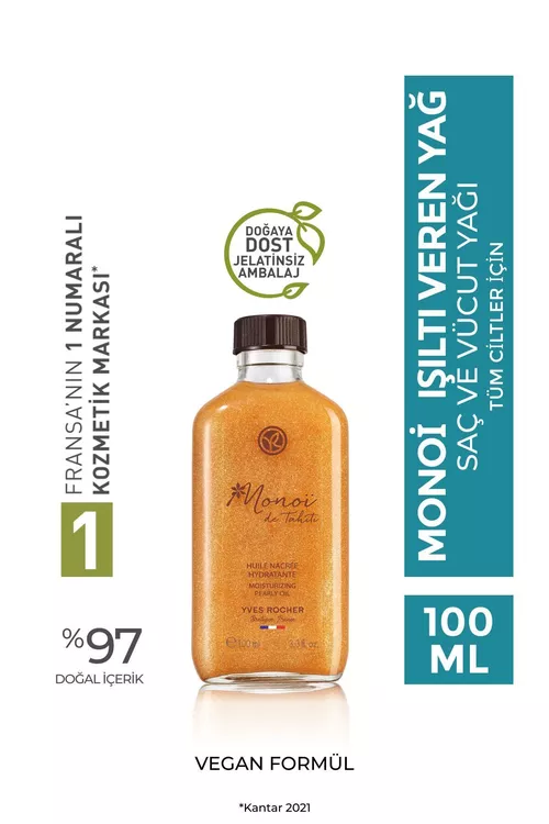 Saç we beden üçin Monoi ýalpyldawuk ýagy 100 ml - 11176899