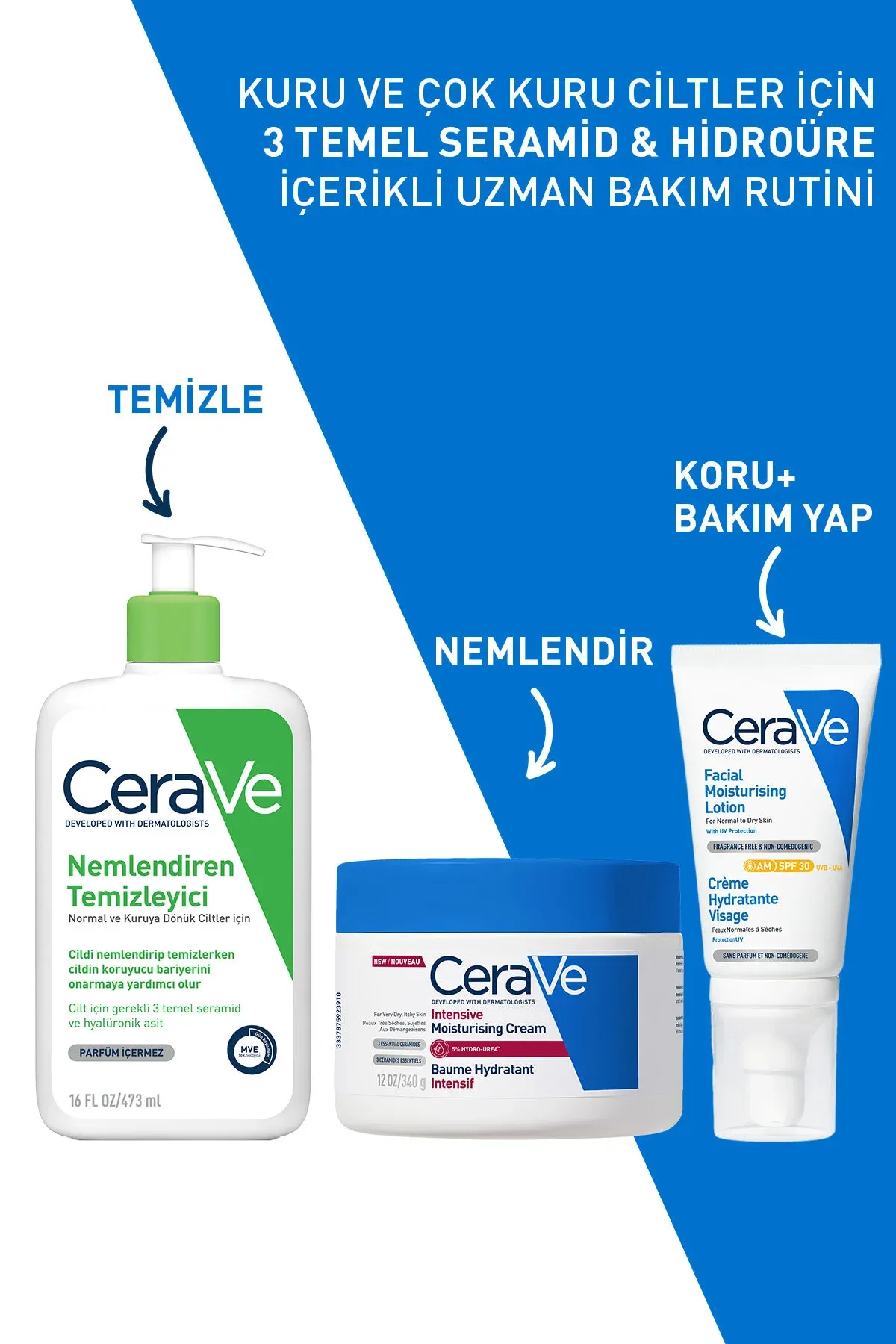 Gialuron turşulygy & Seramid & Gidro-moçewina (ure) düzümli gury deriler üçin intensiw çyglandyryjy krem, 340 gr - 35045649 — surat 7/8